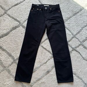 Levi’s jeans premium wedgie straight black high rise button fly 26